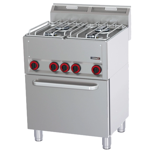 Fourneau gaz 4 feux avec four électrique ventilé GN 1/1 P 66 - CASSELIN