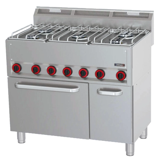 Fourneau gaz 5 feux avec four électrique ventilé GN 1/1 P 99 - CASSELIN