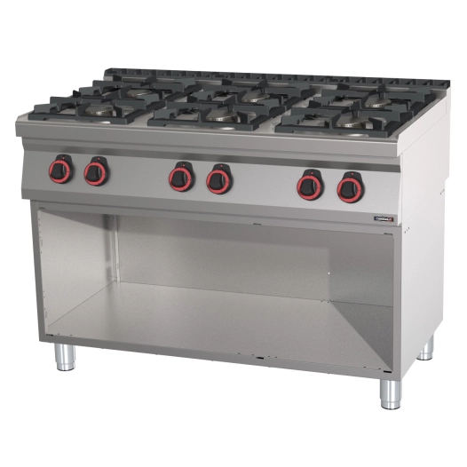 Fourneau gaz 6 feux avec soubassement 120 - CASSELIN