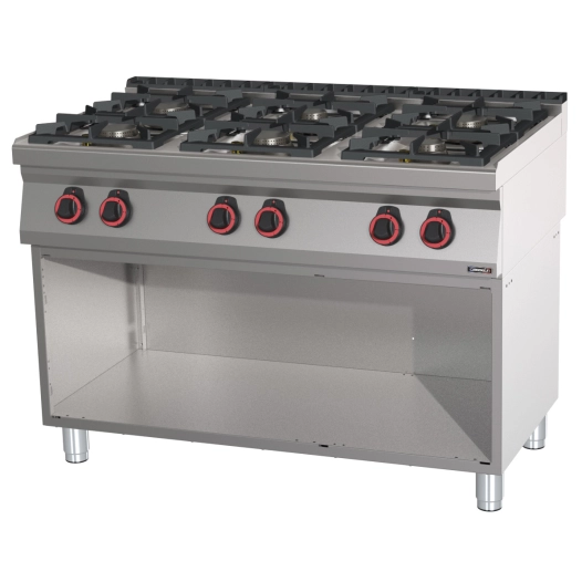 Fourneau gaz 6 feux avec soubassement HP 120 - CASSELIN