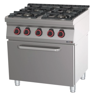 Fourneau gaz 4 feux avec four électrique ventilé GN 1/1 80 - CASSELIN