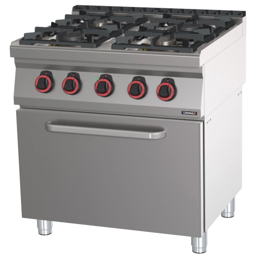 Fourneau gaz 4 feux avec four électrique ventilé GN 1/1 HP 80 - CASSELIN