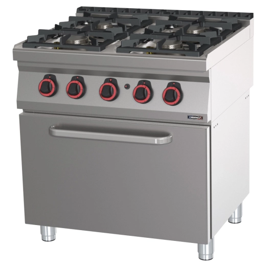 Fourneau gaz 4 feux avec four à gaz GN 2/1 HP 80 - CASSELIN