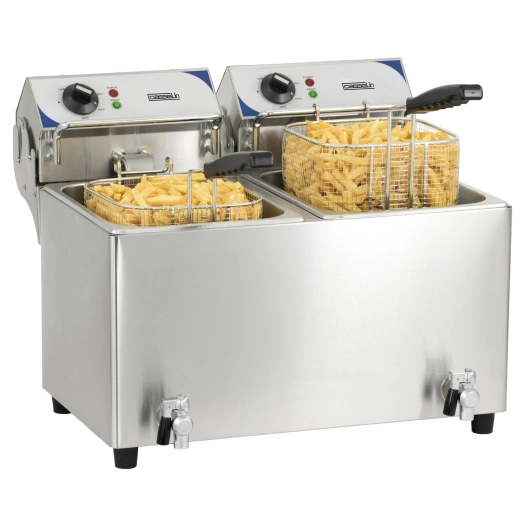 Friteuse électrique avec vanne de vidange 2 x 7 litres - CASSELIN