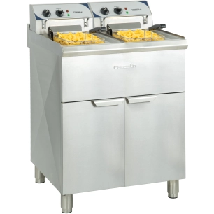 Friteuse électrique sur pieds 2 x 10 litres haut rendement - CASSELIN