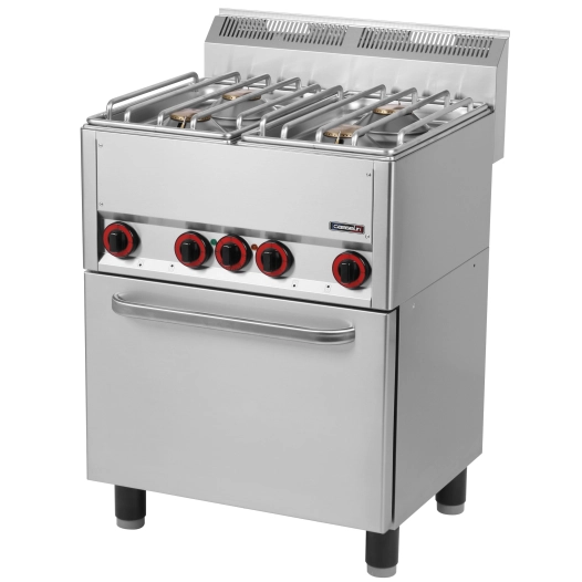 Fourneau gaz 4 feux avec four électrique ventilé GN 1/1 66 - CASSELIN