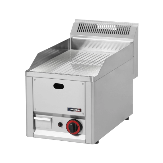 Plaque à snacker Chrome Rainurée 33 Gaz - CASSELIN