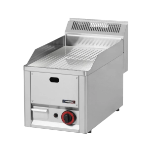 Plaque à snacker Chrome Rainurée 33 Gaz - CASSELIN