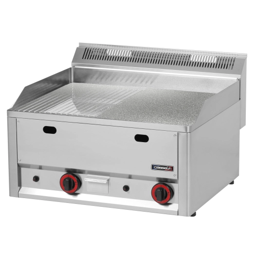 Plaque à snacker Chrome Rainurée Texturée 66 Gaz - CASSELIN