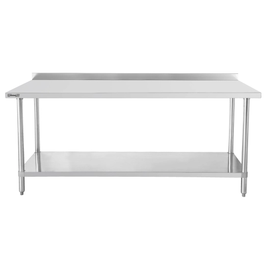 Table de travail inox 600 avec dosseret et étagère 800 mm - CASSELIN