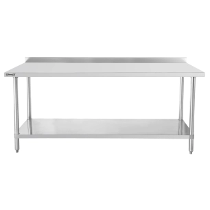 Table de travail inox 600 avec dosseret et étagère 1200 mm - CASSELIN