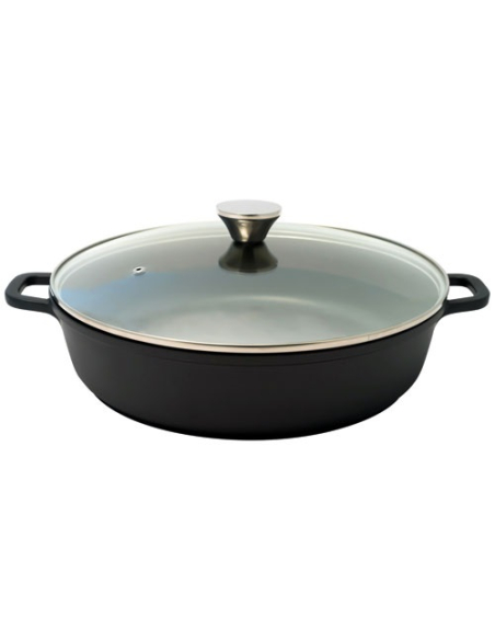 Cocotte Céramique Baumalu 32cm Mijotage doux, cuisson saine, couvercle verre - Baumalu