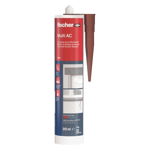 mastic acrylique multi-usages high tack ac brun 310 ml - fischer fixations