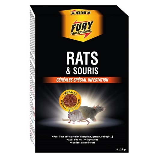 fury rats et souris cã©rã©ales 25g x 6 - proven orapi