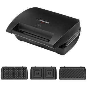 gaufrier 900w mini maxi gaufre croque m panini noir - lagrange
