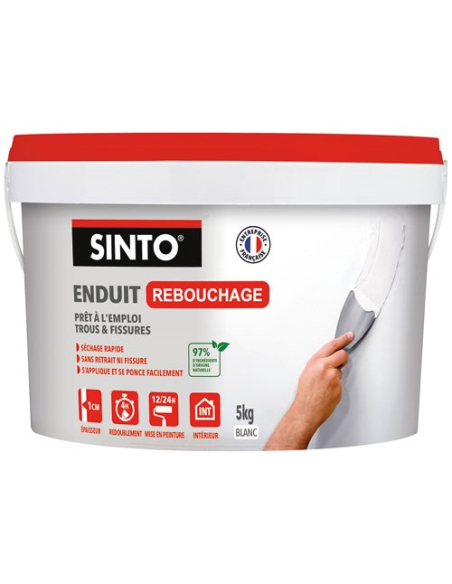 Enduit Rebouchage Pâte 5kg BRUNEL Rebouchage facile fissures et trous intérieurs - BRUNEL