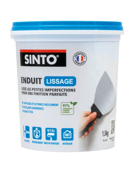 Enduit Lissage Pâte 15kg Préparation murs intérieurs lisses - BRUNEL