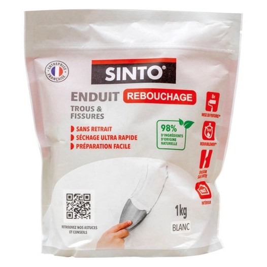 enduit de rebouchage interieur poudre 1kg - brunel