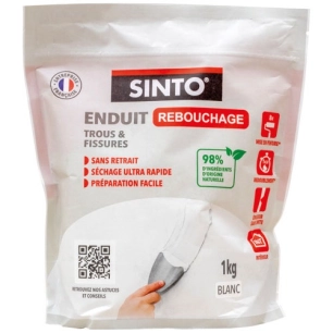 enduit de rebouchage interieur poudre 1kg - brunel