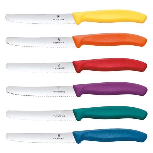 boite 6 couteaux tomate victorinox swissclassic 11cm assortis - beligne et fils sas
