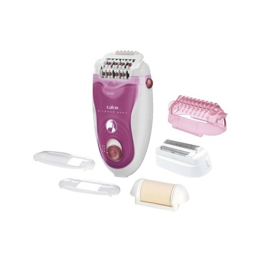 Epilateur Silence Soft-Secteur-Têtes rasage et exfoliante-Accessoires zones sensibles-Fuchsia - CALOR