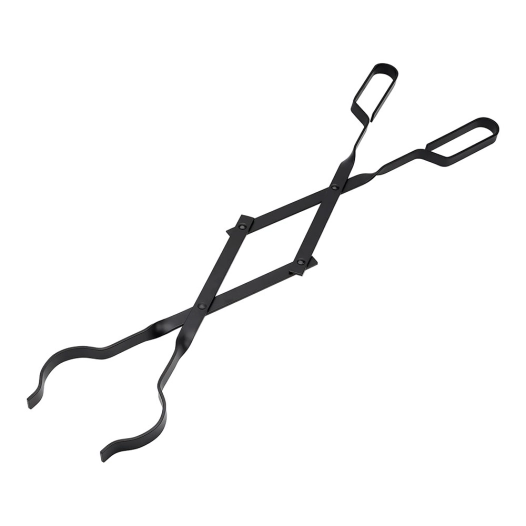 pince de cheminée en métal, noire, 7 x 1,1 x 46 cm