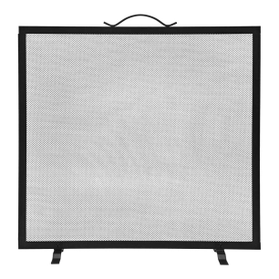 grille pare-étincelles carrée, noire, 60 x 0,5 x 60 cm