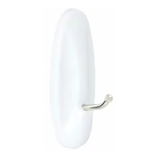 crochet à pointe métallique, moyen, blanc, 29 x 79 x 29 mm, 2 pièces + 4 bandes, charge max 1,3 kg