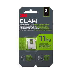 crochet pour mur en plâtre, 11 kg, 27 x 31,5 x 4 mm, 2 pièces