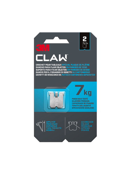 crochet mural en plâtre, 7 kg, 23 x 23 x 4 mm, 2 pièces