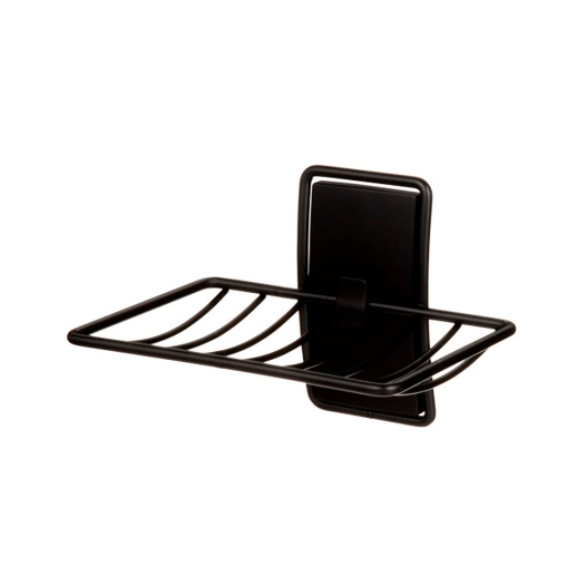 porte-savon de salle de bain, noir mat, 1 unité + 2 bandes, max 900 gr