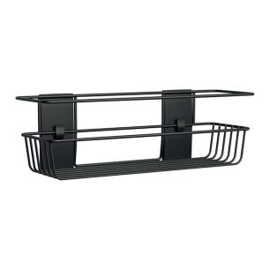panier de bain, noir mat, 1 pc + 4 bandes, max 3 kg