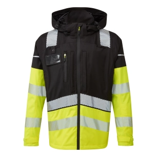 veste de pluie ultimate haute-visibilité 3 en 1 - taille l - jaune/noir - portwest