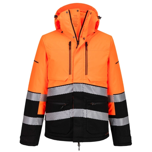 parka d'hiver ev4 hv - taille l - orange/noir - portwest