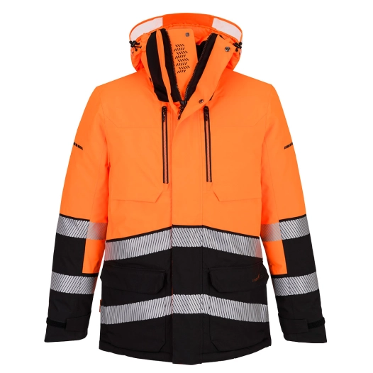 parka expedition hv ev4 - taille m - orange/noir - portwest