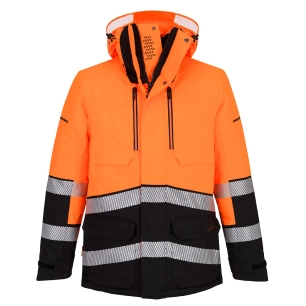 parka expedition hv ev4 - taille m - orange/noir - portwest