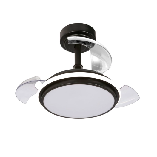 ventilateur de plafond led 3cct pales rétractables antila mini xs 35 w 3000 lm noir