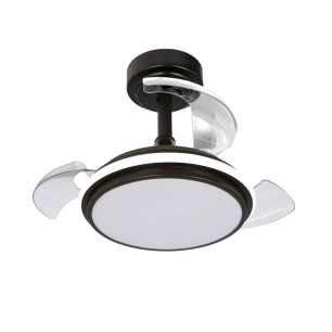ventilateur de plafond led 3cct pales rétractables antila mini xs 35 w 3000 lm noir