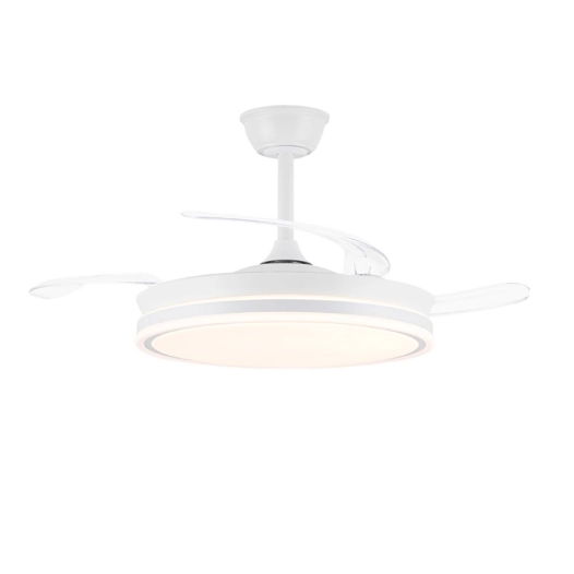 ventilateur de plafond led 3cct palettes rétractables evo smart 72w 7920 lm blanc