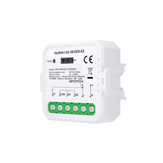 module relais wi-fi intelligent, contact sec no/nc, 5a max.