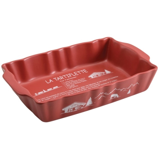 plat tartiflette rect 30,5x19x5 rouge - vianagres