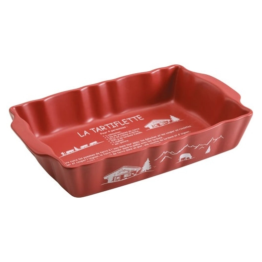 plat tartiflette rect 21x12,5x5 rouge - vianagres