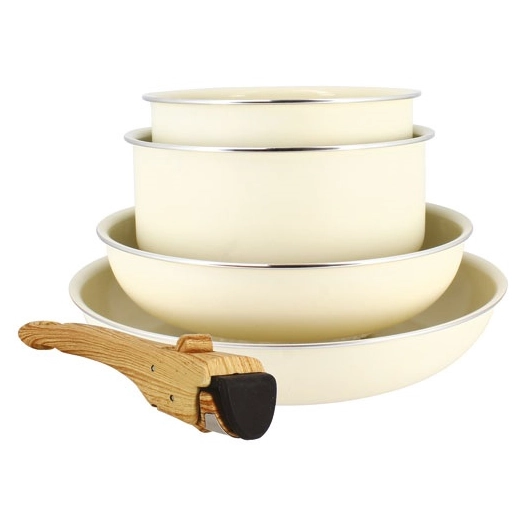 set de 5 piãˆces cuisson creme en aluminium recyclã‰ - selef menastyl