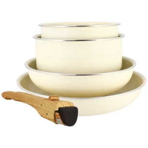 set de 5 piãˆces cuisson creme en aluminium recycl㉠- selef menastyl