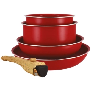 set de 5 piãˆces cuisson magenta en aluminium recycl㉠- selef menastyl