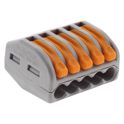 bornes wago 5 entrã©es serie 222 sachet de 5 - hbf