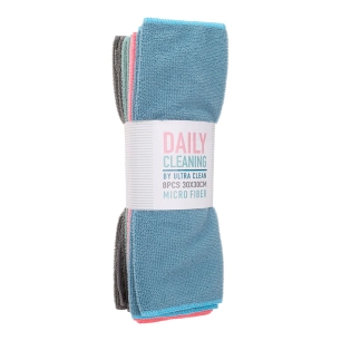 chiffon microfibre 30 x 30 cm, 8 uts, couleurs assorties