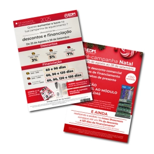 brochure promotionnelle a5 pour la pré-campagne de noël et de chauffage en portugais