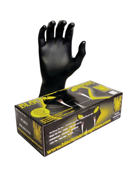 Gants nitrile jetables mécanique (100 pcs) taille M - Protection atelier vélo - BLACK MAMBA
