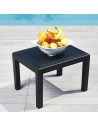 Table d’appoint effet rotin 59 × 46 × 40 cm anthracite - IPAE PROGARDEN